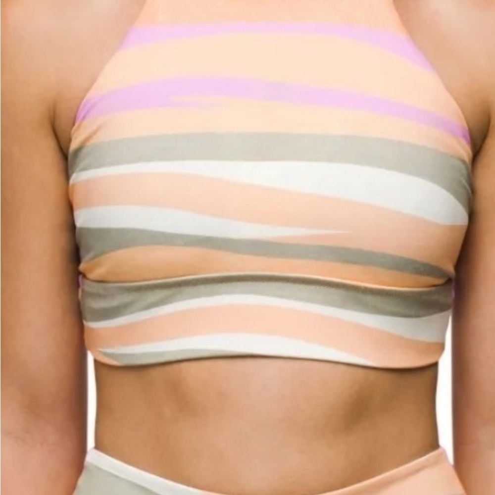 Prana Multicolor Striped Swim Top